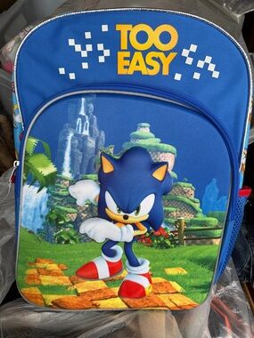 Sonic the Hedgehog Kids Backpack in Blue with Yellow Accents